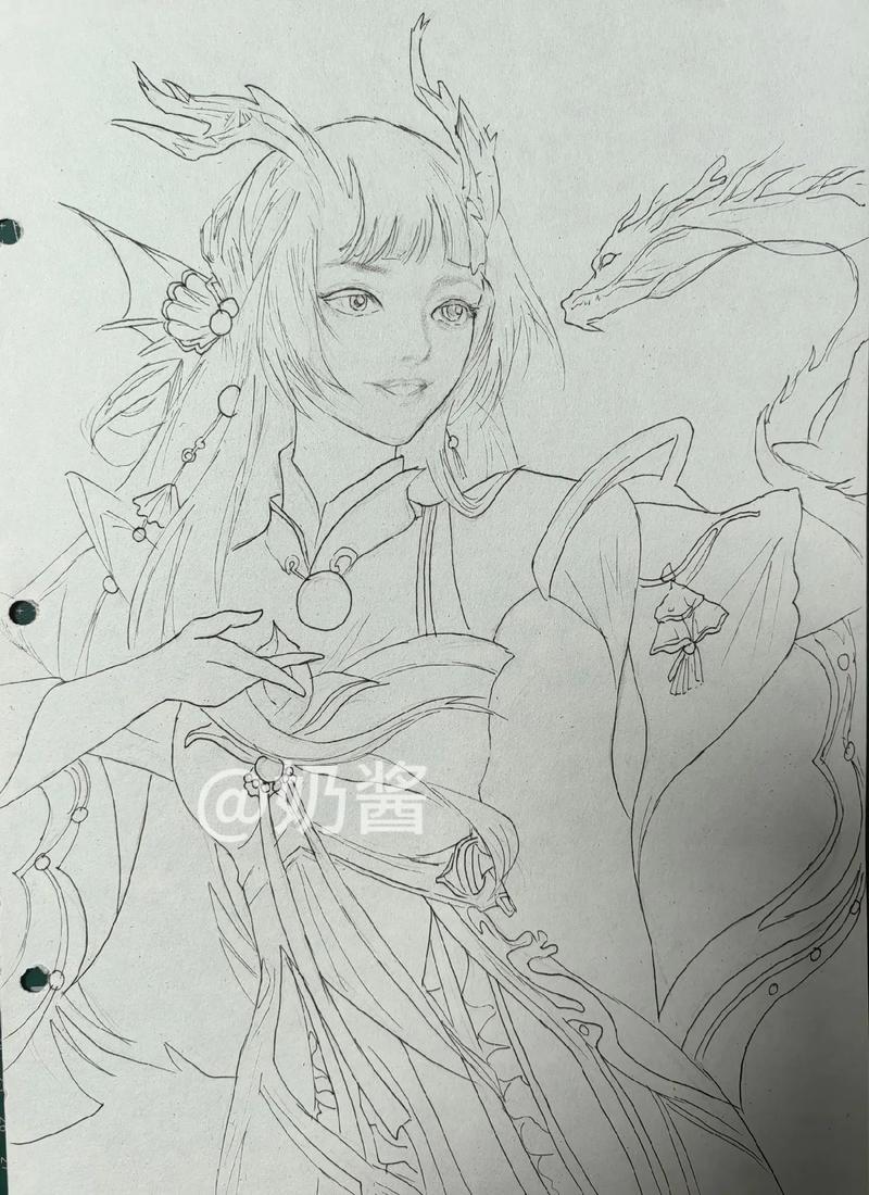 王者荣耀素描简单画法西施/王者西施素描图片